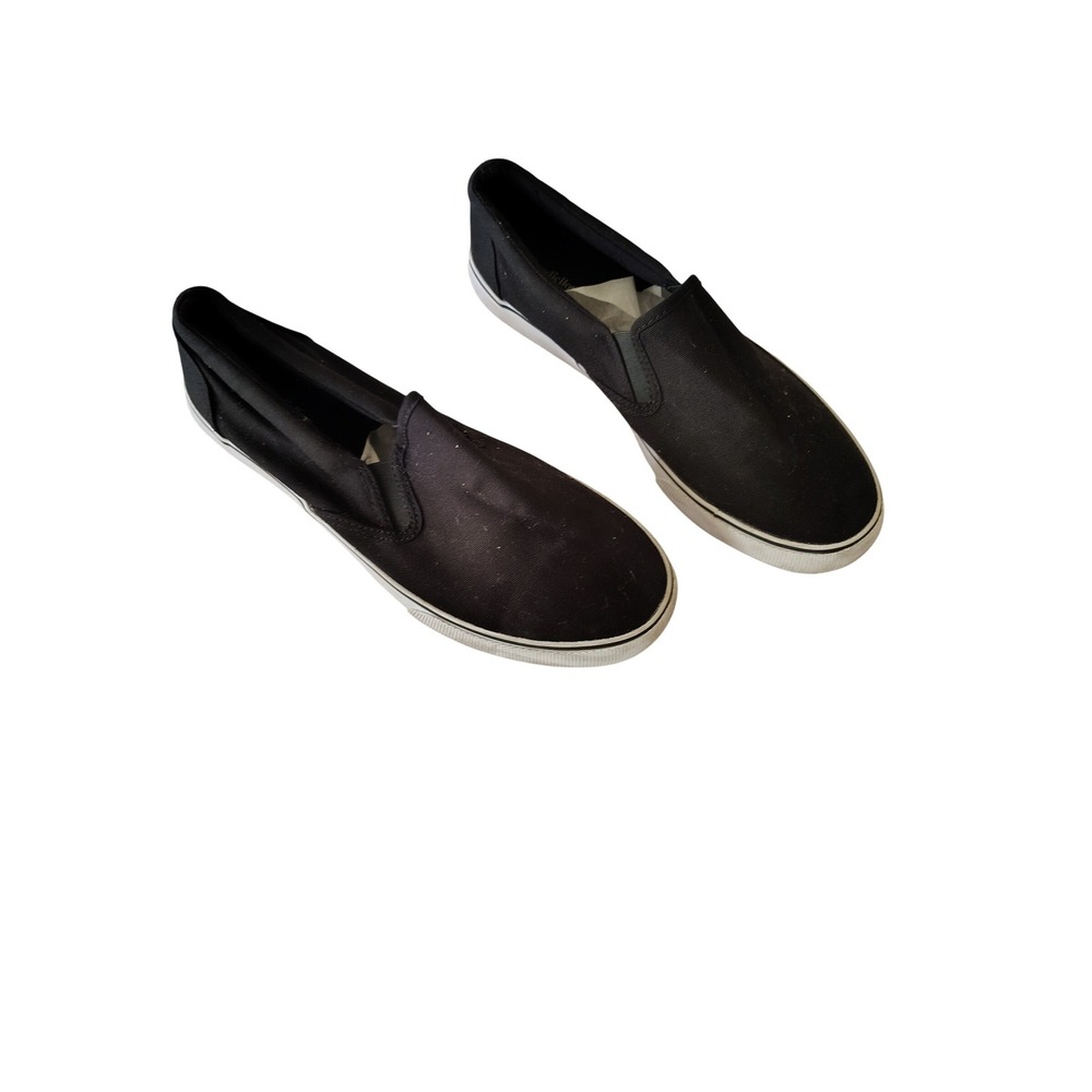Goodfellow & Co Mens Black Canvas Slip On Sneakers Size 10 Low Top Casual Shoes